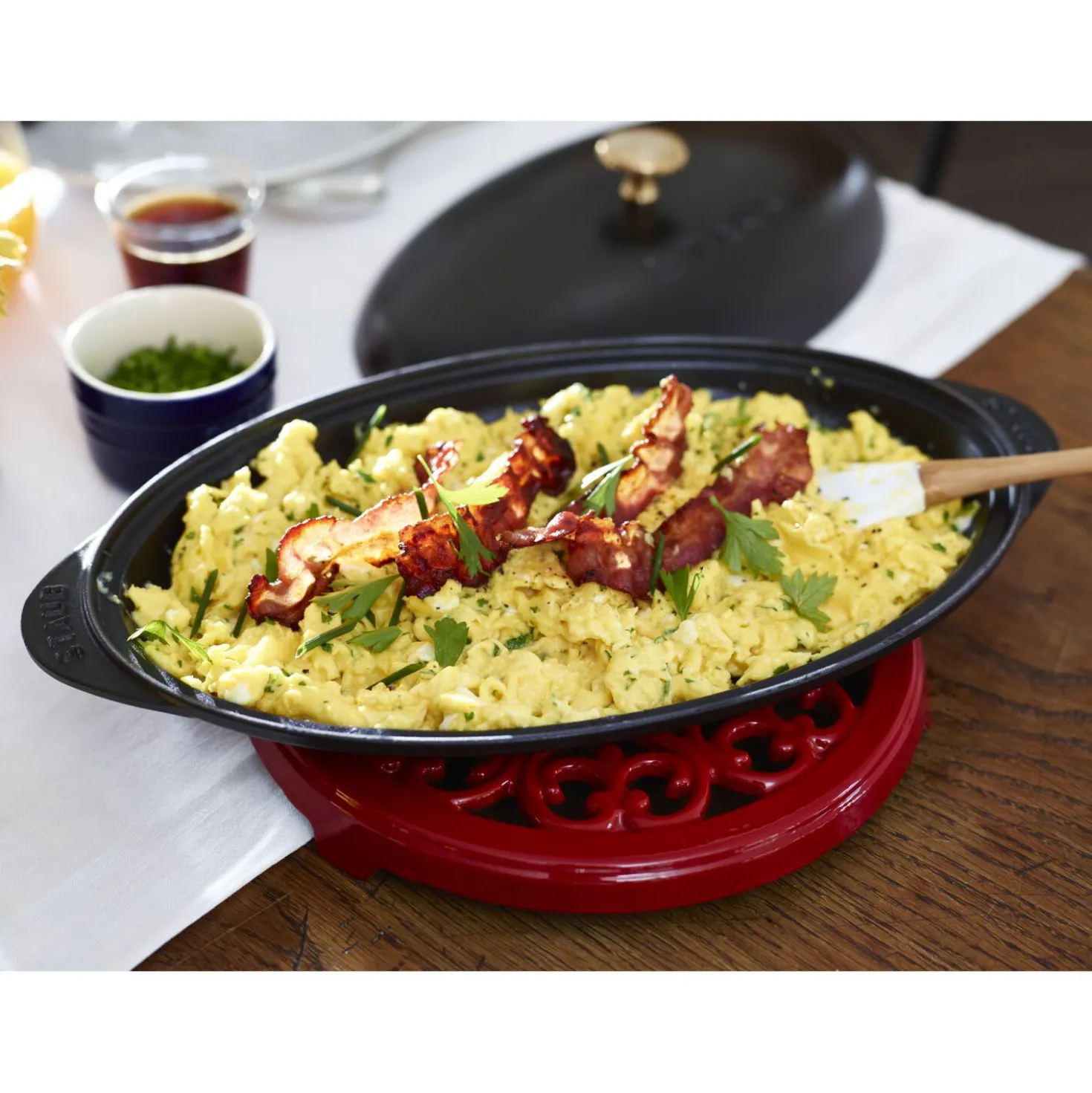 12.25 inch, Oval, Covered Fish Pan, Black Matte