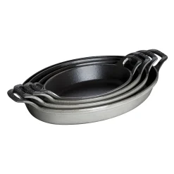8.25 inch, Oval, Gratin Baking Dish, Graphite Grey