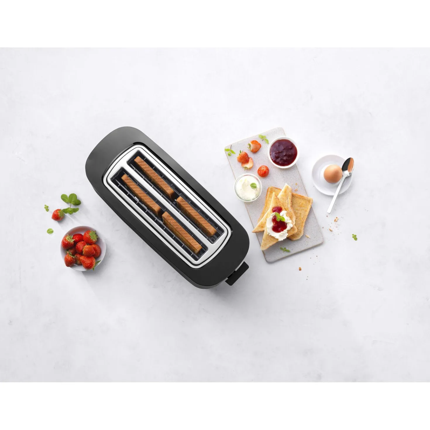 2 Long Slots Toaster, Black Matte