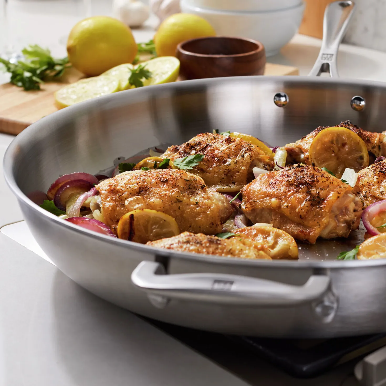 3 Ply, 14-inch, 18/10 Stainless Steel, Frying Pan