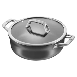 4 qt, Aluminum, Non-stick, Hard Anodized Chef's Pan