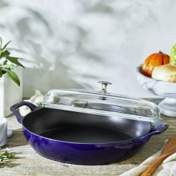 3.5 qt, Braiser With Glass Lid, Dark Blue