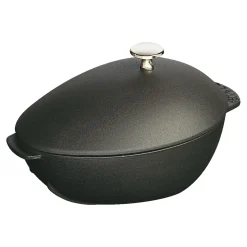 2 qt, Cast Iron, Mussel Pot, Black Matte