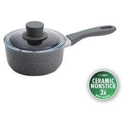 1.5 qt Ceramic Nonstick Saucepan With Lid, Aluminum