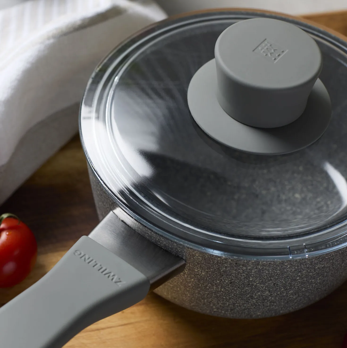 1.5 qt Ceramic Nonstick Saucepan With Lid, Aluminum