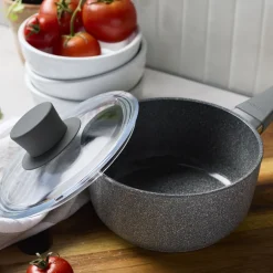 1.5 qt Ceramic Nonstick Saucepan With Lid, Aluminum