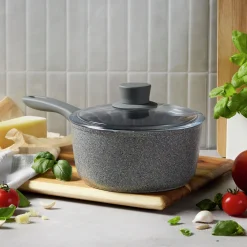 2.9 qt Ceramic Nonstick Saucepan With Lid, Aluminum