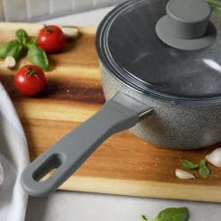 2.9 qt Ceramic Nonstick Saucepan With Lid, Aluminum