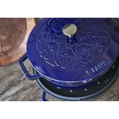 3.75 qt, Essential French Oven Lilly Lid, dark blue