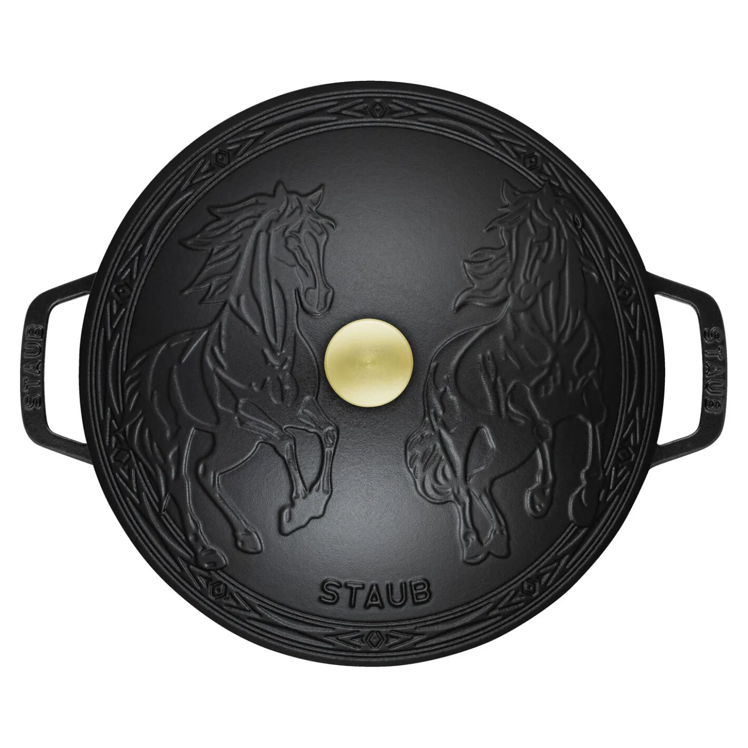 5.25 qt, Essential French Oven with Horse Lid, black matte