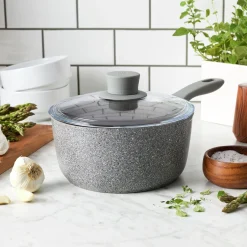 2.9 qt Nonstick Saucepan With Lid, Aluminum