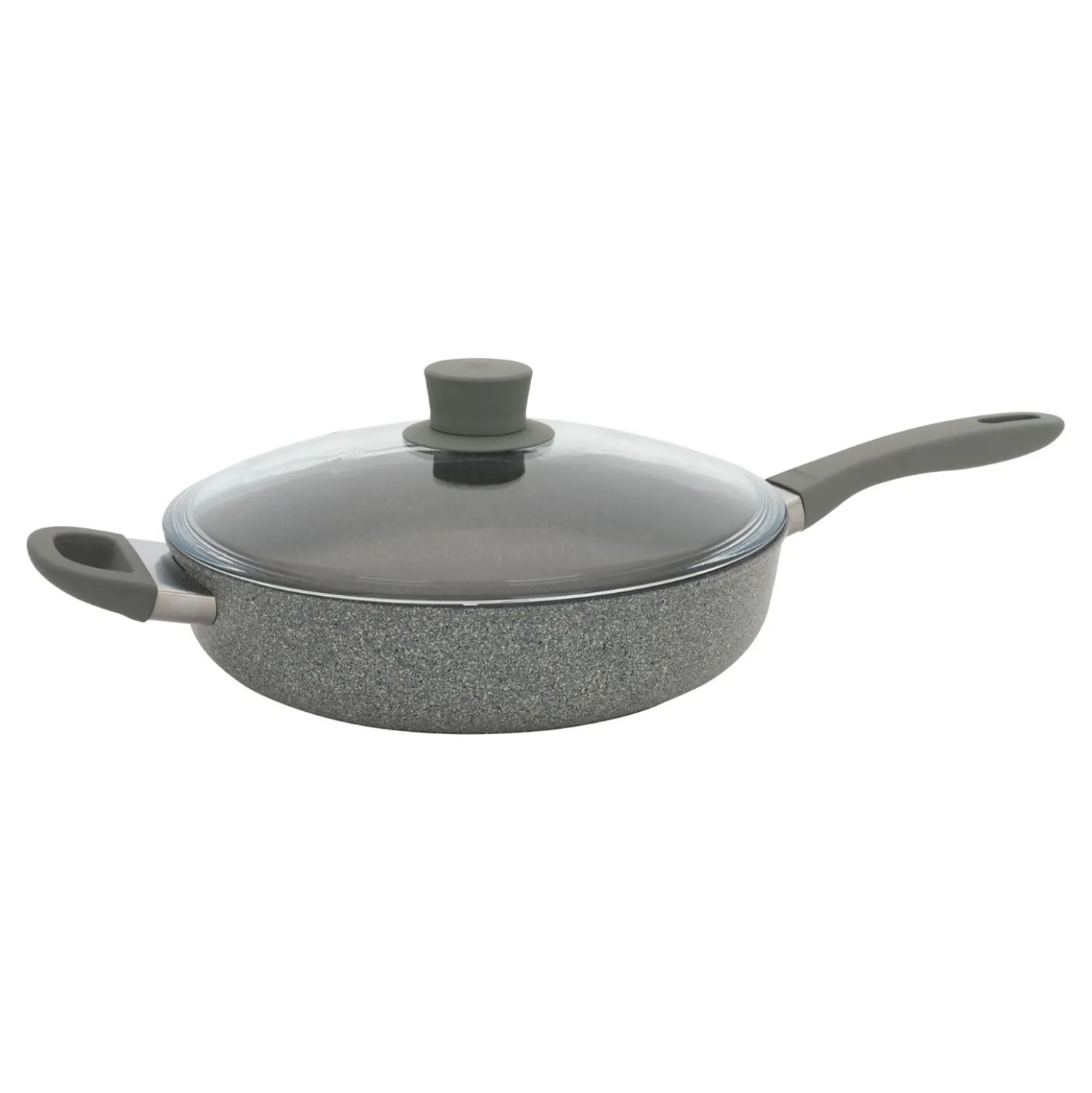 3.9 qt Nonstick Sauté Pan With Lid And Helper Handle, Aluminum