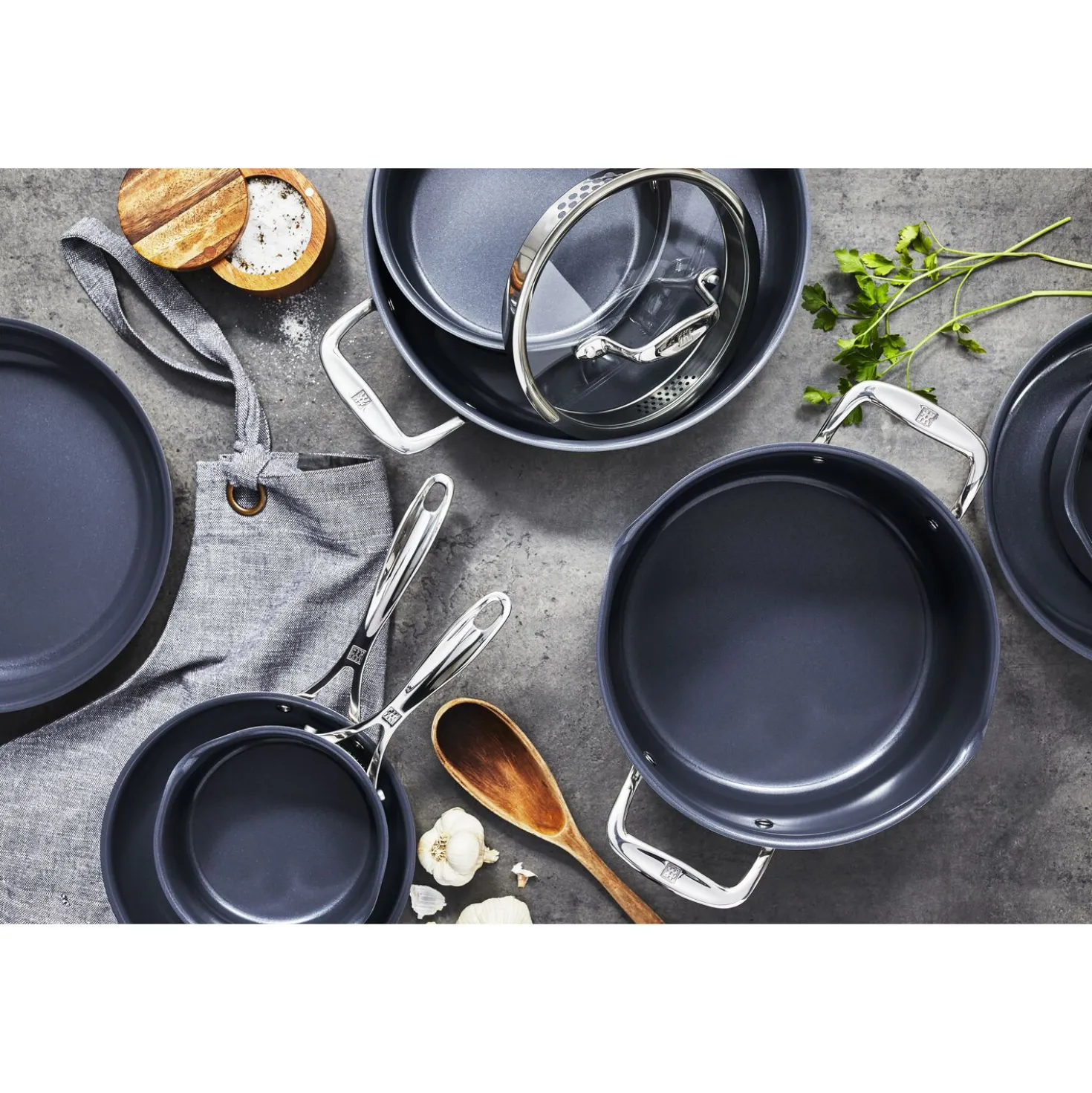 1 qt, Non-stick, Stainless Steel Ceramic Saucepan