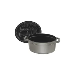 1.1 qt, Oval, Pig Dutch Oven, Graphite Grey