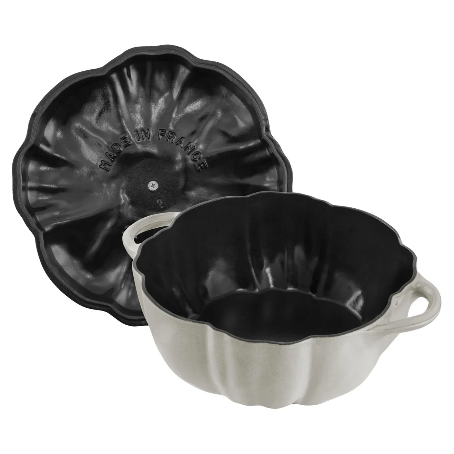 3.5 qt, Pumpkin, Dutch Oven With Stainless Steel Knob, White Truffle