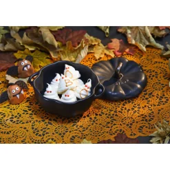 0.5 qt, Pumpkin, Petite Dutch Oven, Black Matte