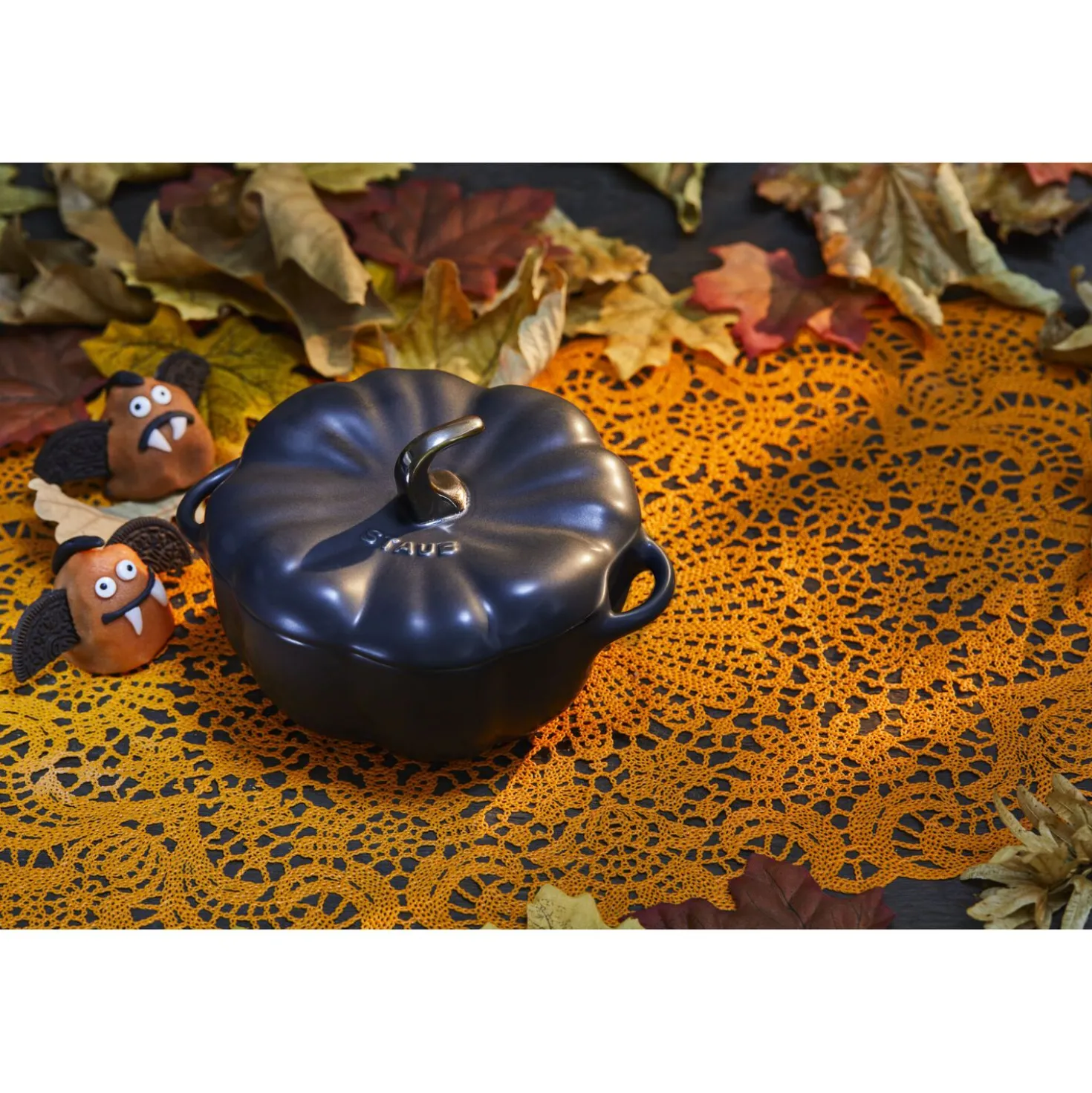 0.5 qt, Pumpkin, Petite Dutch Oven, Black Matte