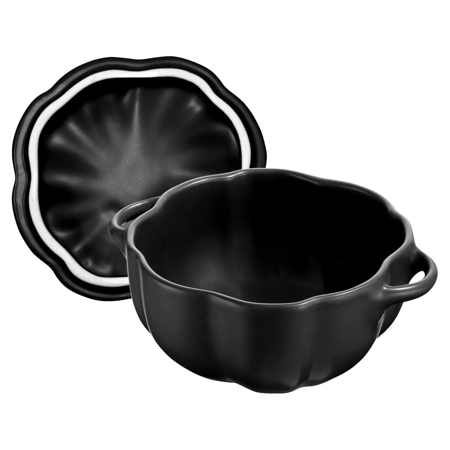 0.5 qt, Pumpkin, Petite Dutch Oven, Black Matte