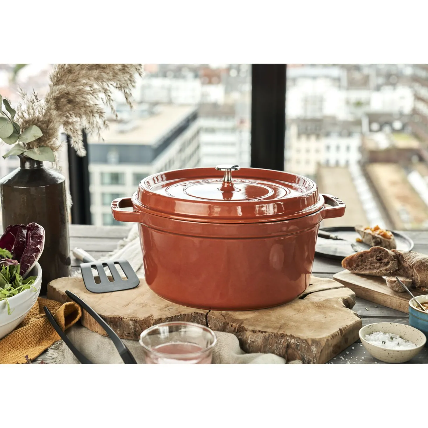 7 qt, Round, Cocotte, Burnt Orange - Factory Second