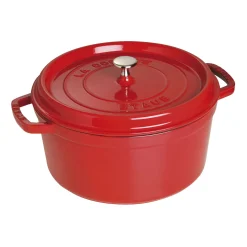 7 qt, Round, Cocotte, Cherry - Factory Second
