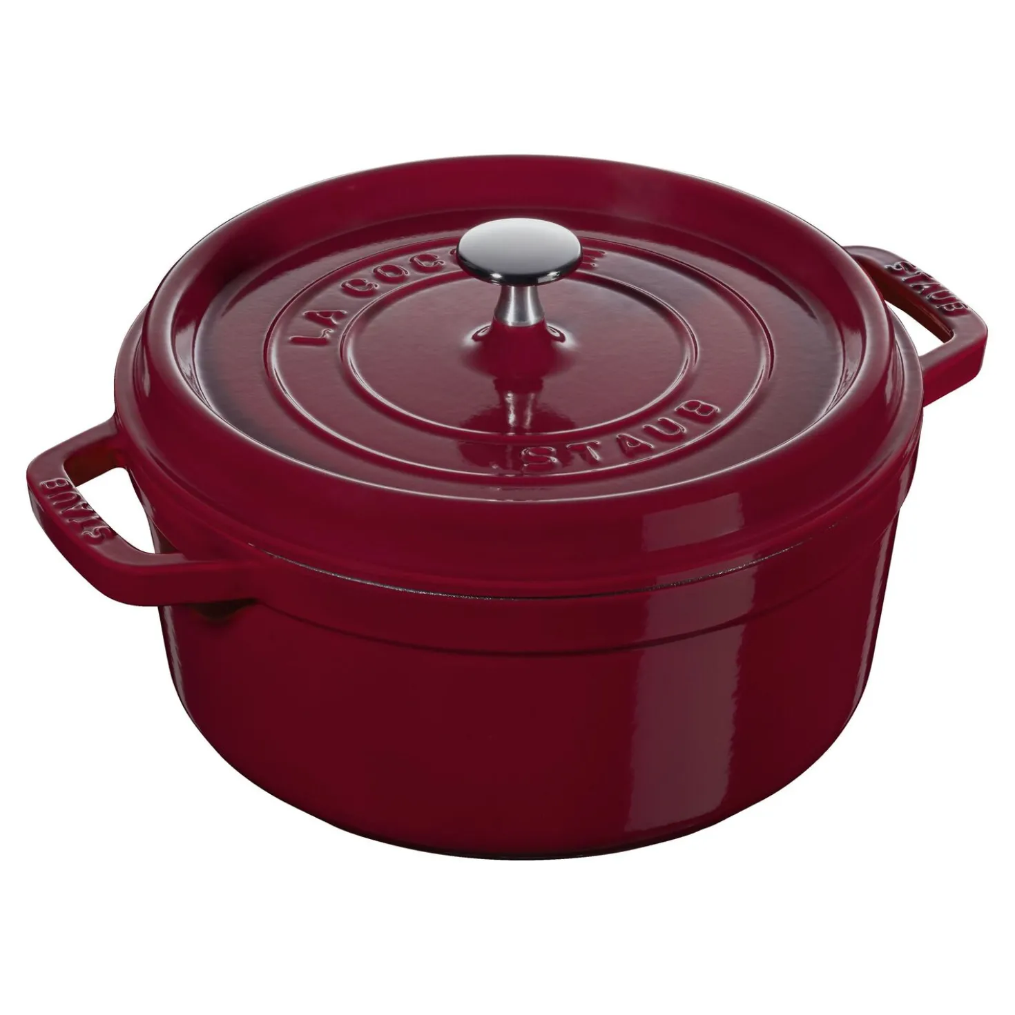 7 qt, Round, Cocotte, Cranberry - Factory Second