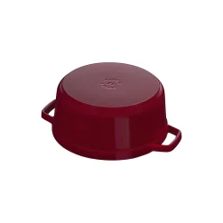 7 qt, Round, Cocotte, Cranberry - Factory Second