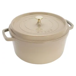 7 qt, Round, Cocotte, Sesame - Factory Second