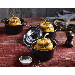 0.425 qt, Round, Dutch Oven, Black Matte