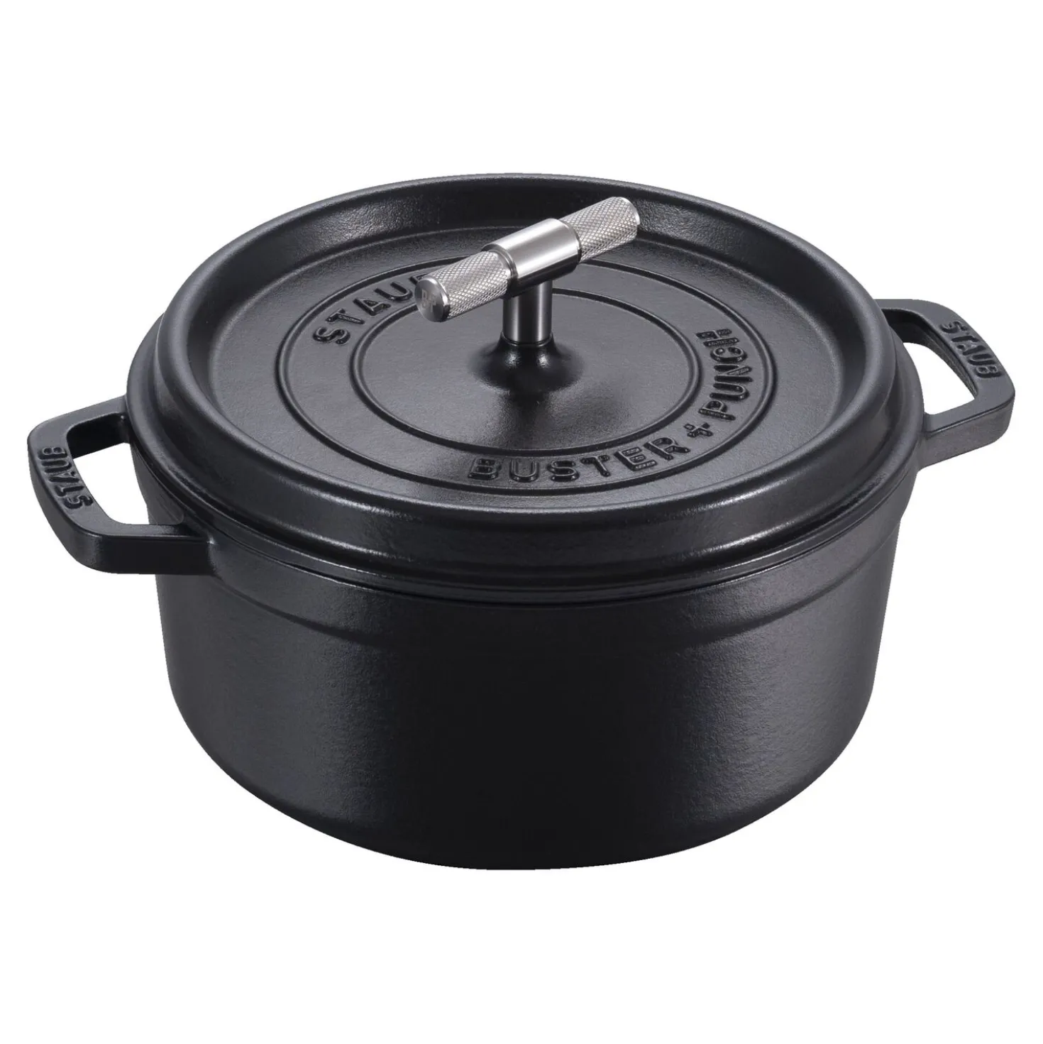 4 qt, Round, Dutch Oven Buster And Punch, Black Matte