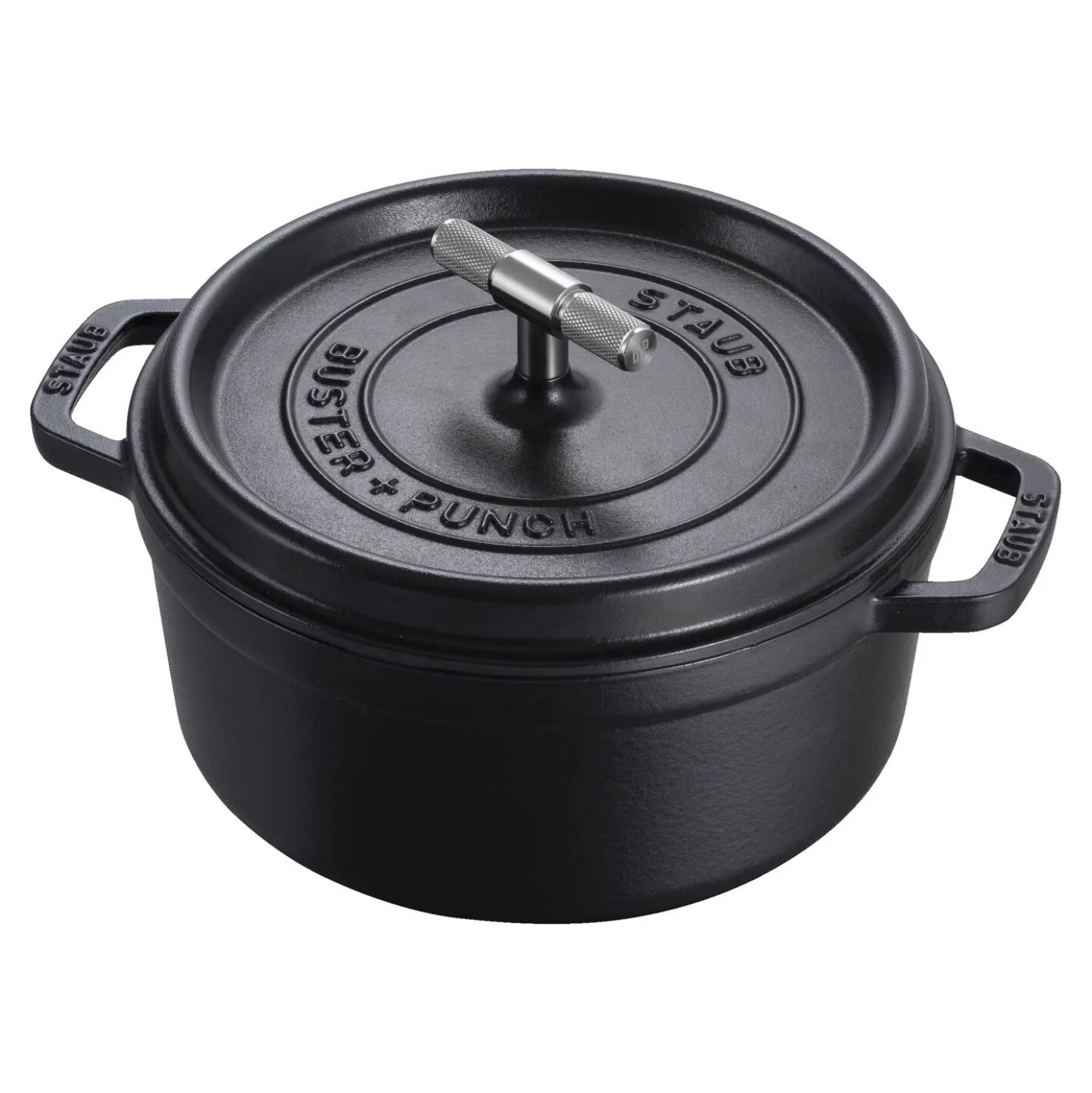 4 qt, Round, Dutch Oven Buster And Punch, Black Matte