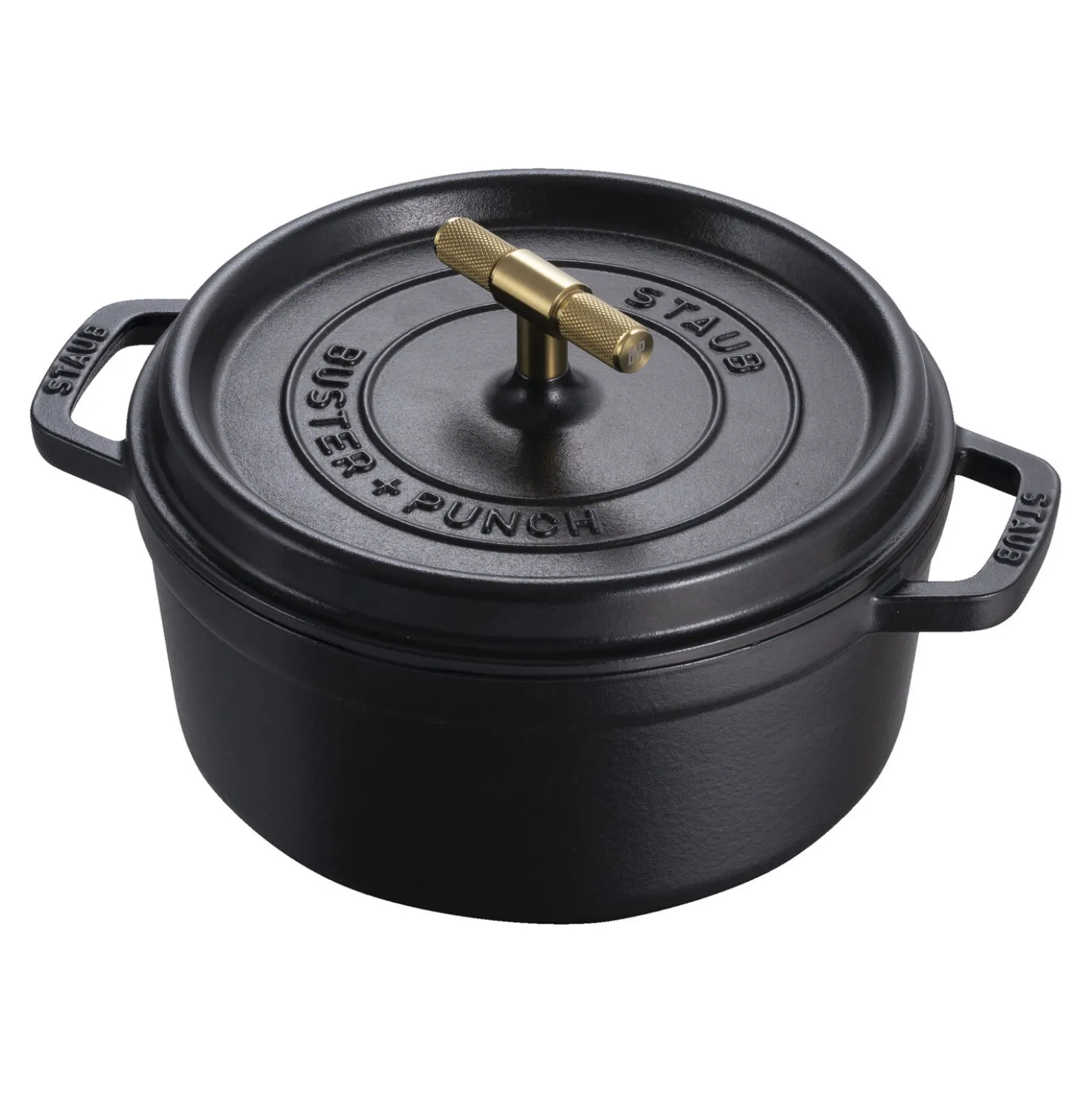 4 qt, Round, Dutch Oven Buster And Punch, Black Matte
