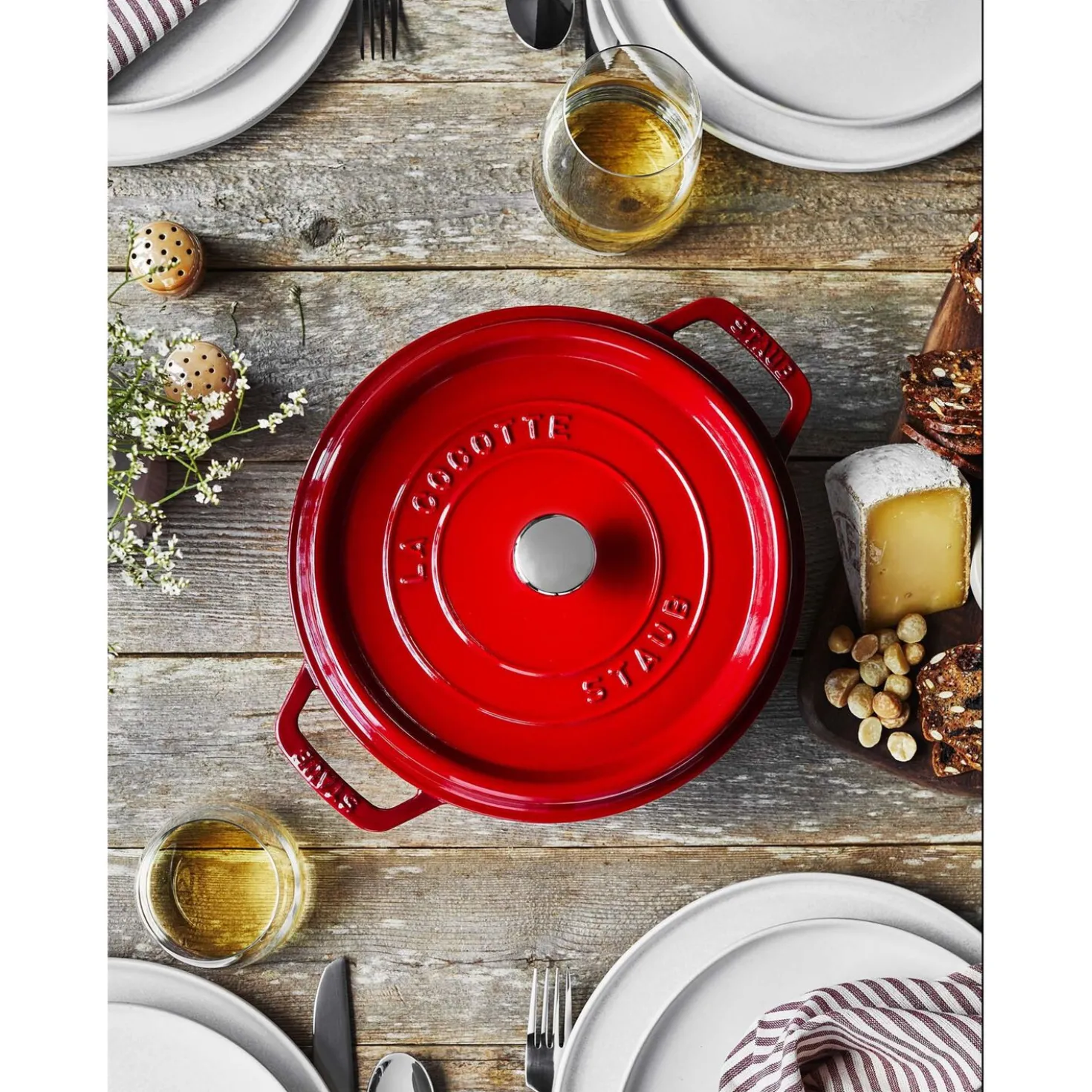 7 qt, Round, Dutch Oven, Cherry