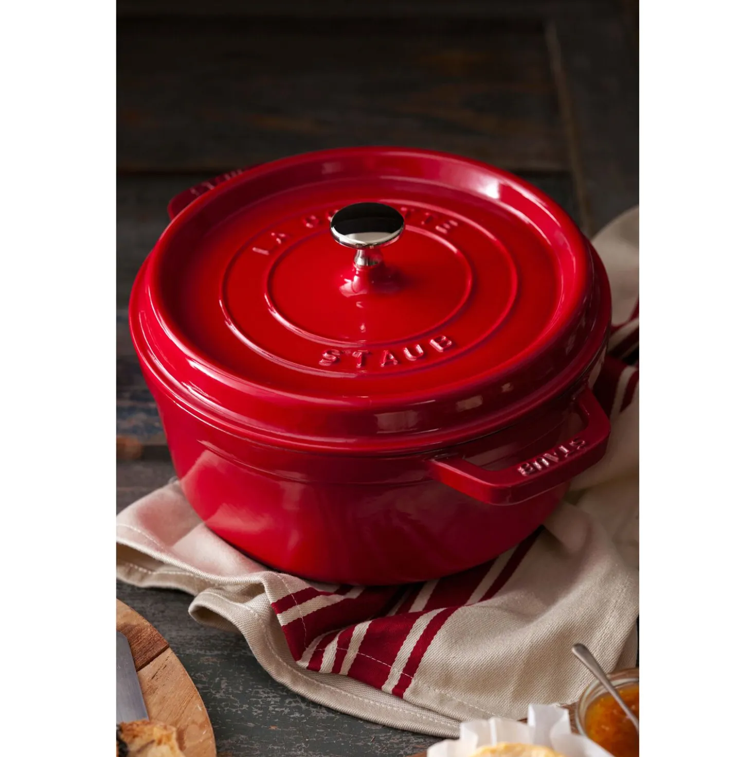 7 qt, Round, Dutch Oven, Cherry