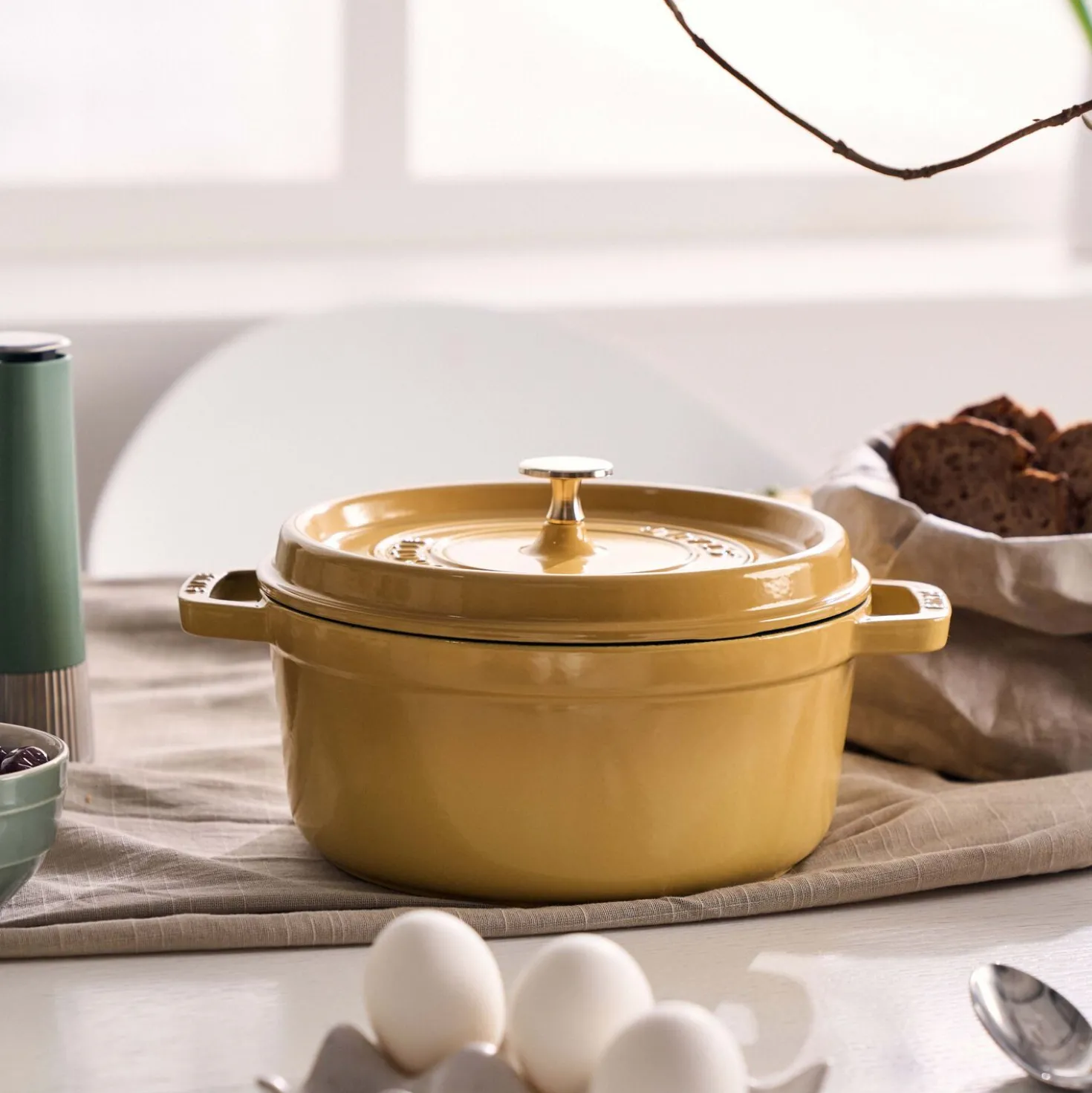 4 qt, Round, Dutch Oven, Citron