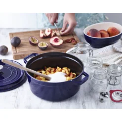 2.75 qt, Round, Dutch Oven, Dark Blue