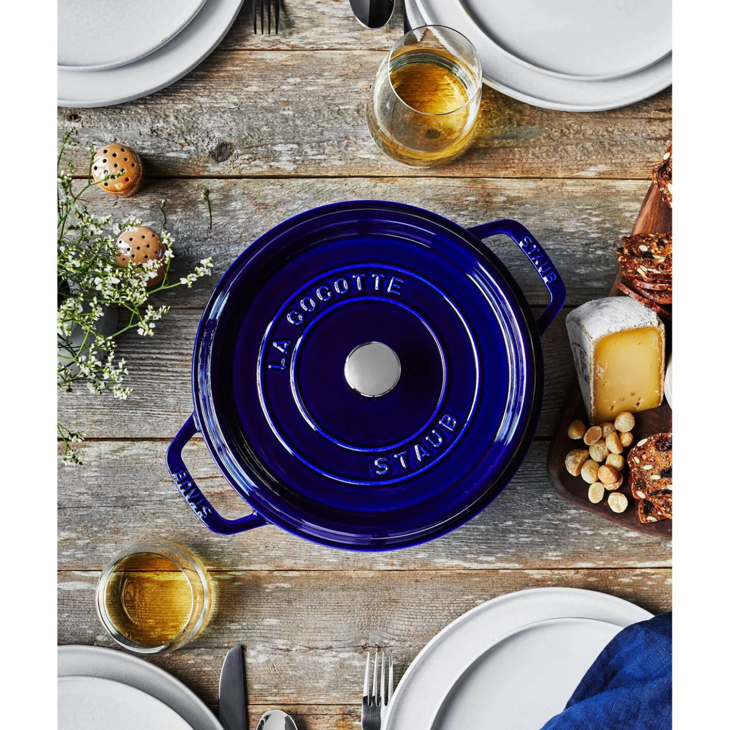 5.5 qt, Round, Dutch Oven, Dark Blue