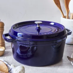 4 qt, Round, Dutch Oven, Dark Blue