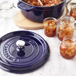 4 qt, Round, Dutch Oven, Dark Blue