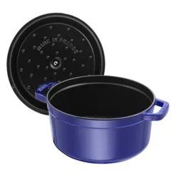 7 qt, Round, Dutch Oven, Dark Blue - Factory Second
