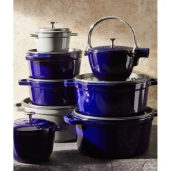 7 qt, Round, Dutch Oven, Dark Blue - Factory Second