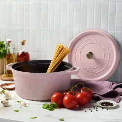 7 qt, Round, Dutch Oven, Pink Peony - Factory Second
