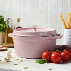 7 qt, Round, Dutch Oven, Pink Peony