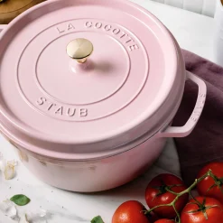 7 qt, Round, Dutch Oven, Pink Peony