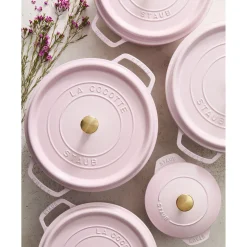 7 qt, Round, Dutch Oven, Pink Peony