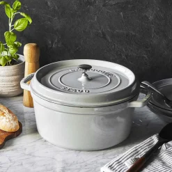 5.5 qt, Round, Dutch Oven, White Truffle