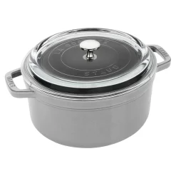 4 qt, Round, Glass Lid Dutch Oven, Graphite Grey
