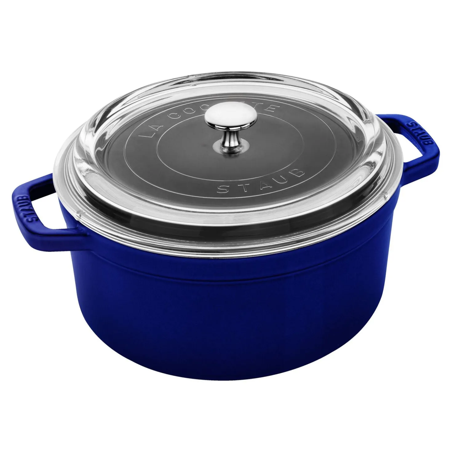 4 qt, Round, Glass Lid Dutch Oven, Dark Blue