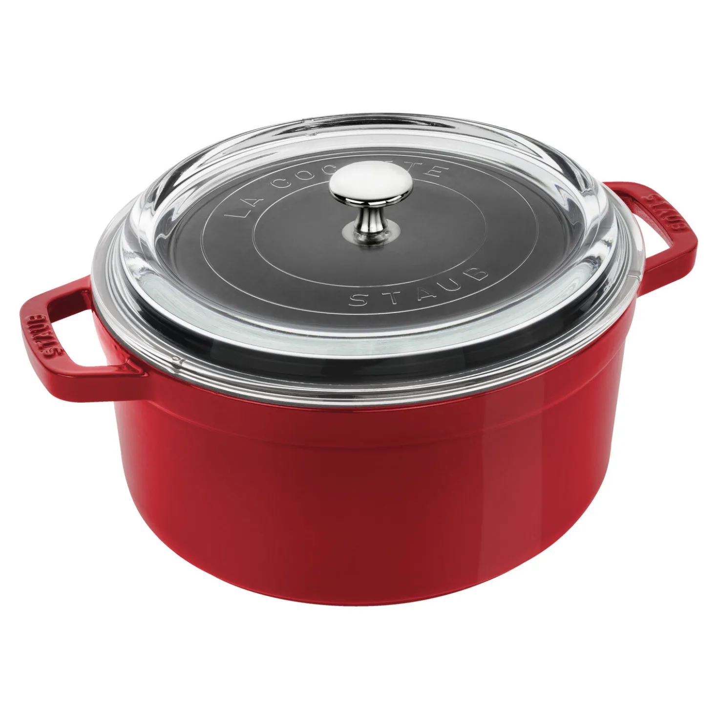 4 qt, Round, Glass Lid Dutch Oven, Cherry
