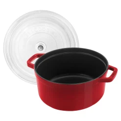 4 qt, Round, Glass Lid Dutch Oven, Cherry