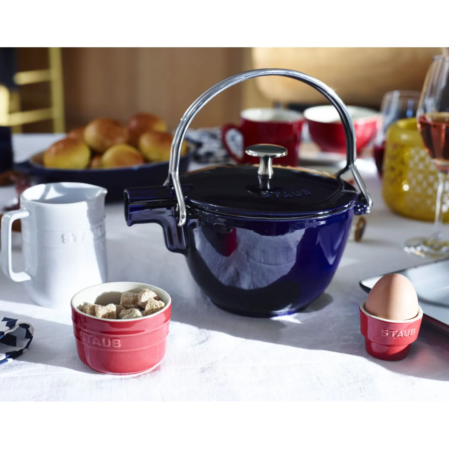 1.2 qt, Round, Tea Kettle, Dark Blue